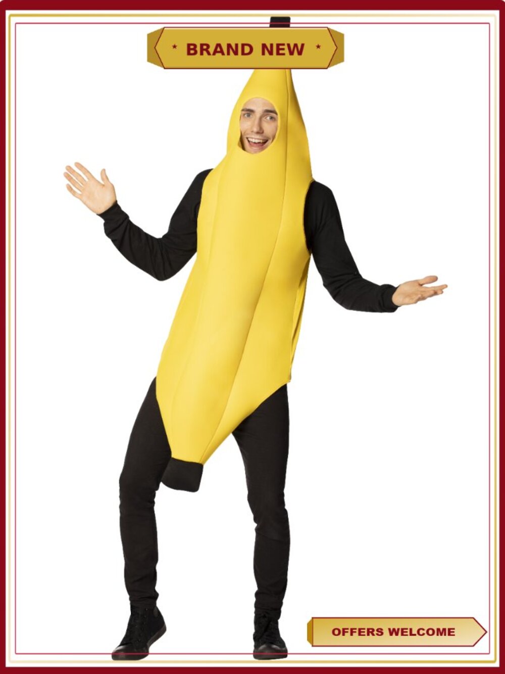 Ultimate Banana Fruit Halloween Costume Poly Foam Pullover Tunic